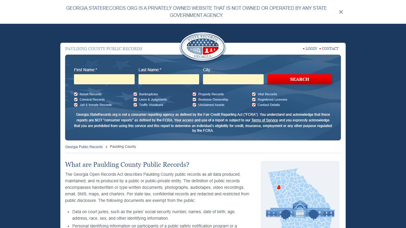 Paulding County Arrest, Court, and Public Records | StateRecords.org